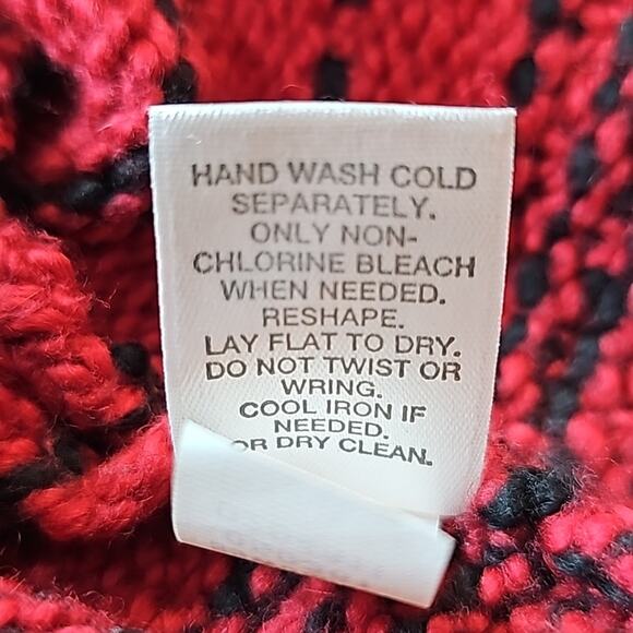 J. Jill Women Sz S Red and Black Wool Blend Crew Neck Grunge Sweater Resort Wear - Picture 11 of 11